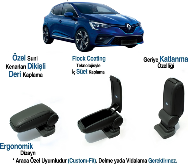 CLIO MK5  ARACA ÖZEL KOL DAYAMA VİDASIZ KOLÇAK 2019 2020 2021 2022 2023 2024 2025 - Image 1