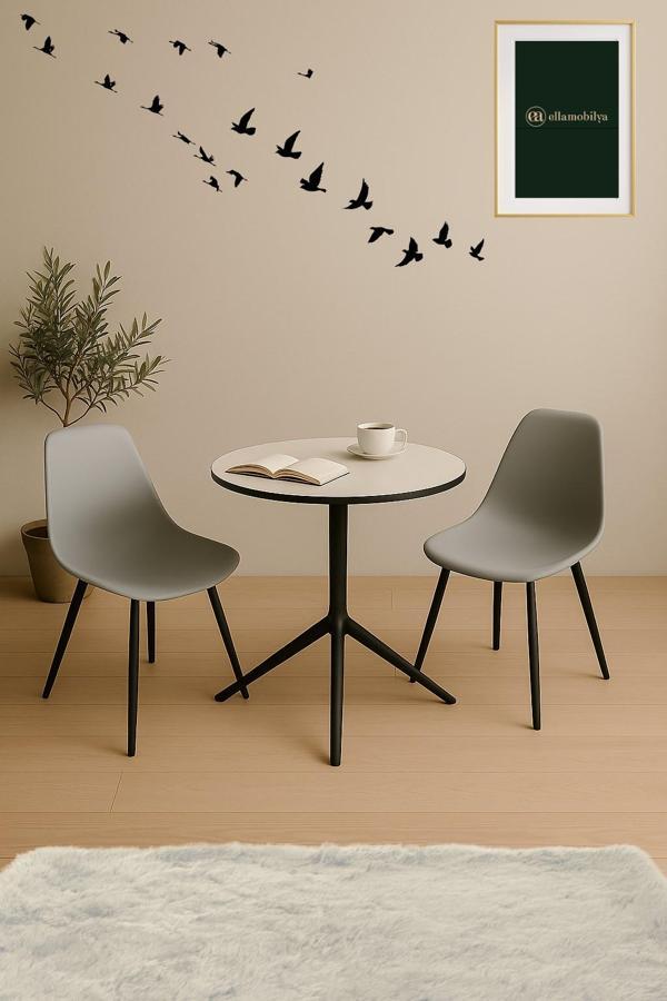 Ella Soft Serisi 70X75 Açılabilir Kompak panel Mutfak Masa Takımı 2 Sandalye - Image 1