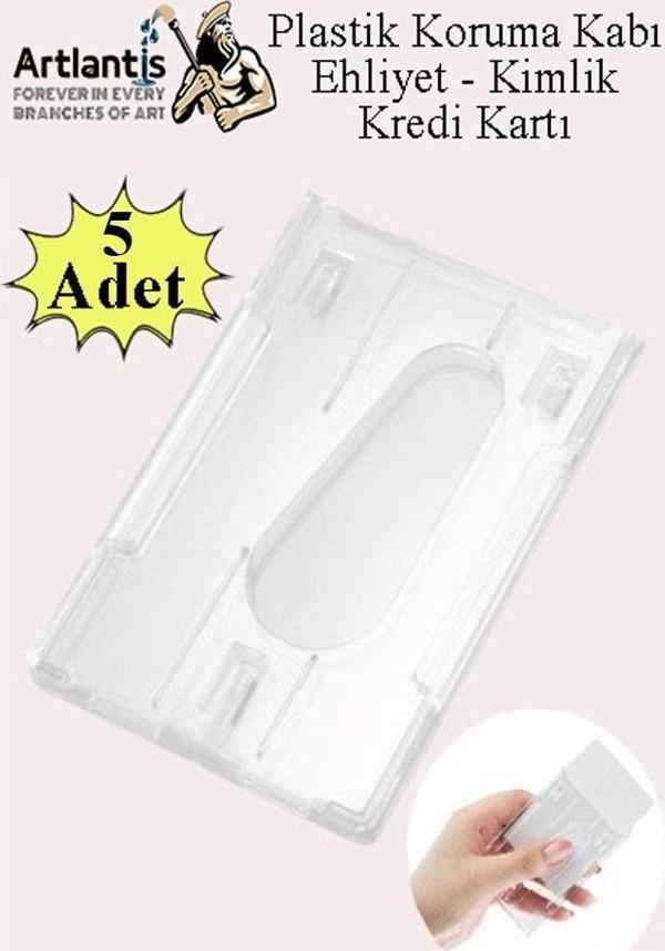 Şeffaf Kart Kılıfı Kimlik Ehliyet Kredi Kartı Koruyucu 5 Adet Pvc Plastik Kart Koruma Kabı - Image 1