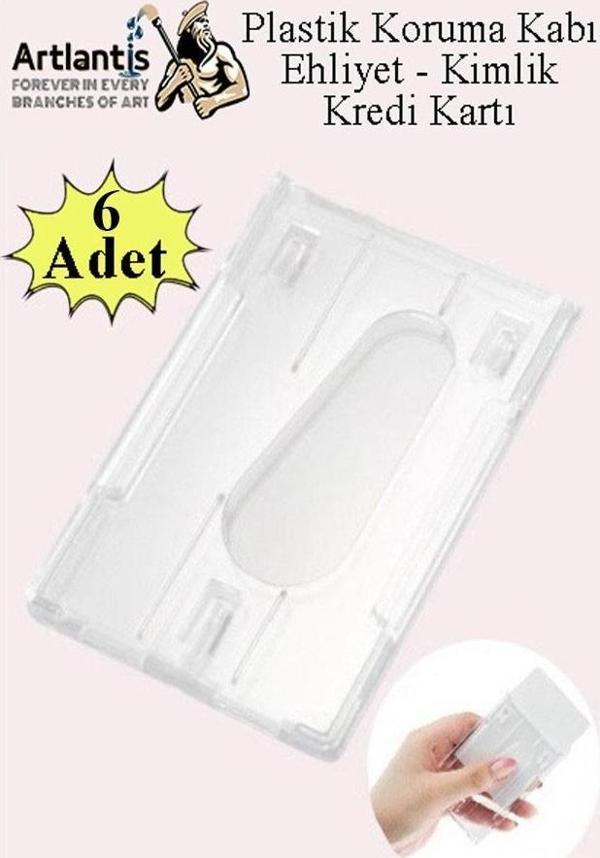 Şeffaf Kart Kılıfı Kimlik Ehliyet Kredi Kartı Koruyucu 6 Adet Pvc Plastik Kart Koruma Kabı - Image 1