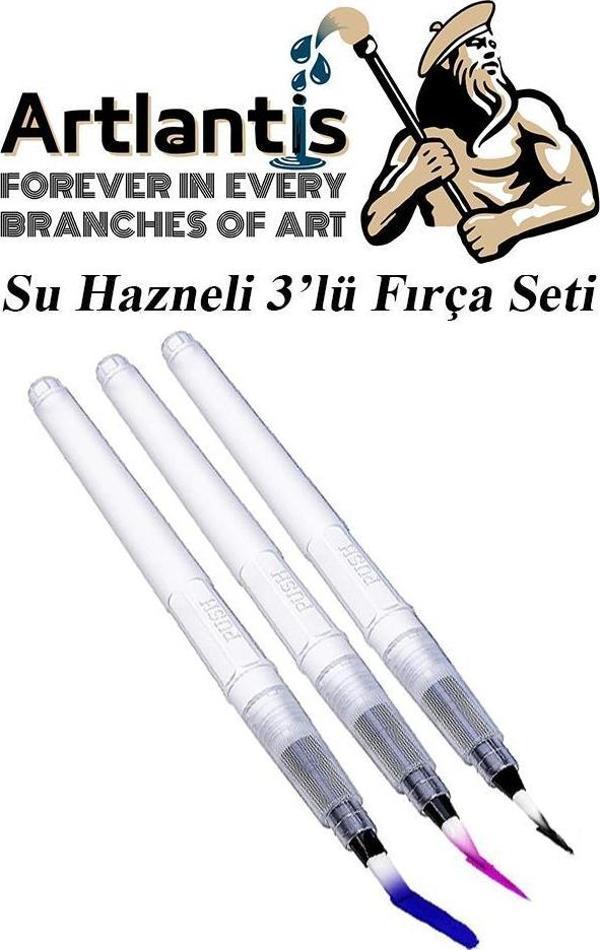 Su Hazneli Kalem Fırça 3 lü 1 Paket Suluboya Kaligrafi Hat Fırçası Sulu Boya Su Hazneli Kalem Doldurulabilir - Image 1