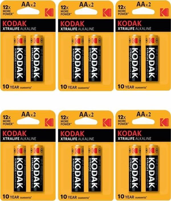Xtralife Alkalin Kalem Pil AA 12 Adet Kodak Kaliteli Uzun Ömürlü 1.5 V Kalem Pil Orjinal Kumanda Fener Saat Cihazlar - Image 1