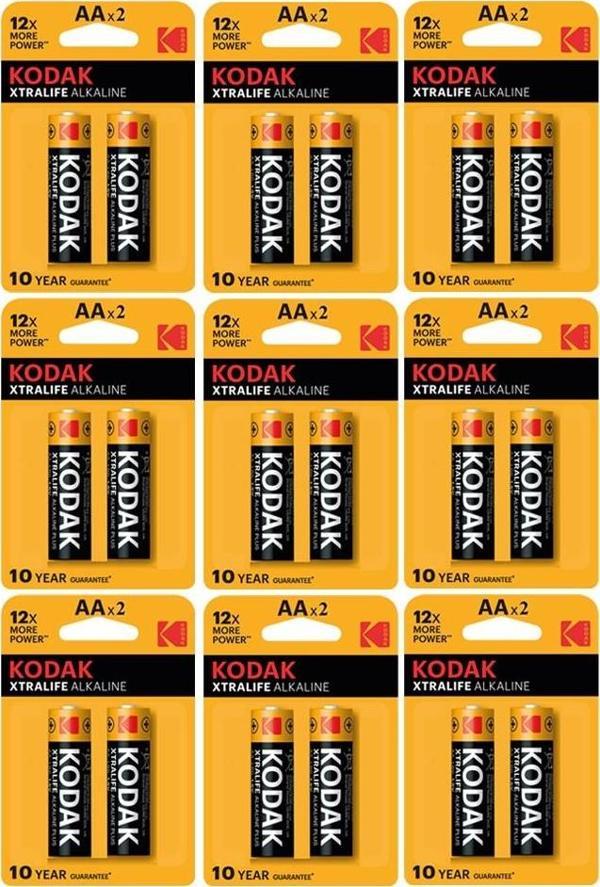 Xtralife Alkalin Kalem Pil AA 18 Adet Kodak Kaliteli Uzun Ömürlü 1.5 V Kalem Pil Orjinal Kumanda Fener Saat Cihazlar - Image 1