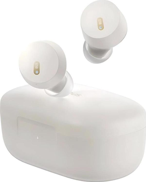 Baseus Kristal Ses Kaliteli BT5.3V Mikrofonlu Bluetooth Kulaklık, Çevresel Gürültü Engelleyici Kulaklık Beyaz - Image 1
