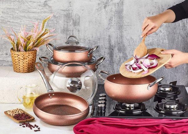 Kahramanlar Granit 7 Parça Yanmaz Yapışmaz Tencere Seti - Image 1