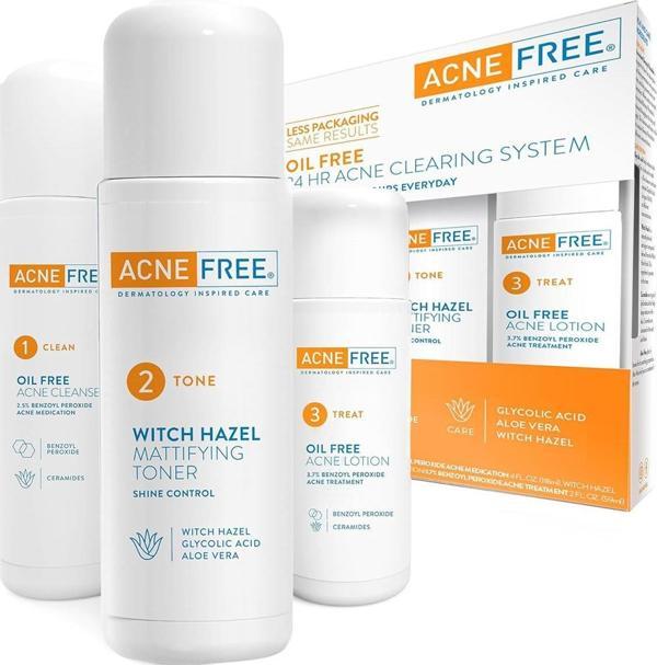 Acne Free Akne Karşıtı Yağsız Temizleme Seti 3 Parça SKT:11/2025 - Image 1