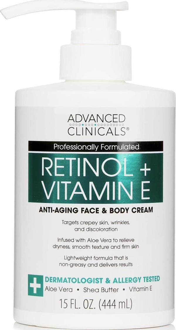 Advanced Clinicals Retinol + E Vitamini Yüz ve Vücut Kremi 444ML - Image 1