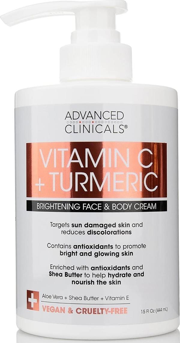 Advanced Clinicals Vitamin C + Turmeric Yüz ve Vücut Kremi 444ML - Image 1