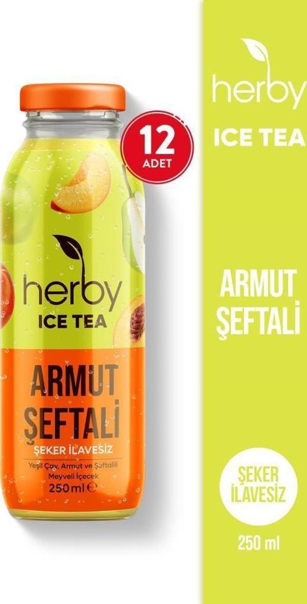 Ice Tea Armut Şeftali Soğuk Çay Şeker İlavesiz 250 ml x 12 - Image 1
