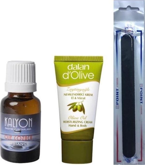 Kalyon Oje Çözücü + Dalan Krem 20 Ml + Tırnak Törpüsü - Image 1