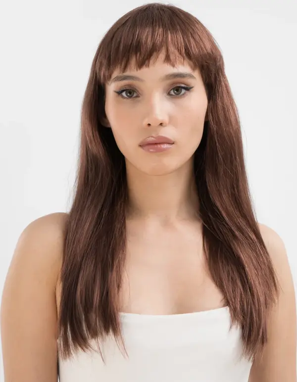 Kahve Renk Uzun Düz Parti Peruğu - Uzun Kahverengi Peruk - Image 1