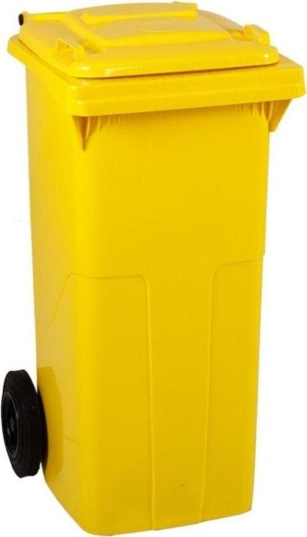 Elcy 120 Lt Sarı Çöp Konteyneri Isıya Karşı Dayanıklı - Image 1