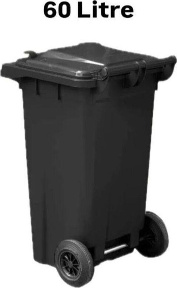 Elcy 60 Lt Plastik Çöp Konteyneri Siyah -Isıya Karşı Dayanıklı - Image 1