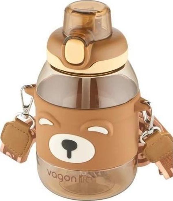 Vagonlife Pipetli Çocuk Matarası 750Ml Kahverengi - Image 1