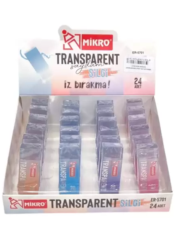 Mikro Silgi Transparent Er-5701 (24 Lü Paket) - Image 1