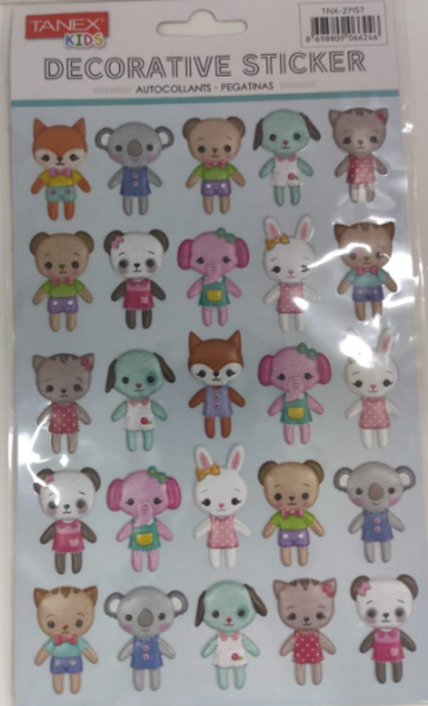 Tanex Puffy Çocuk Hayvanlar Serisi Stickers Tnx-27157 - Image 1