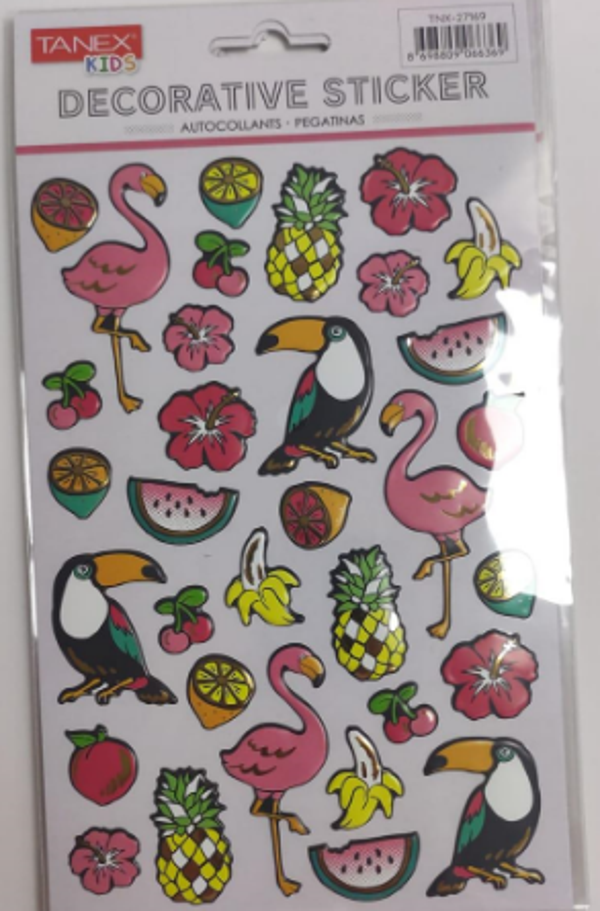 Tanex Puffy Flamingolar Serisi Stickers Tnx-27169 - Image 1