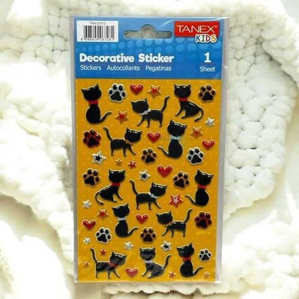 Tanex Puffy Kara Kedicikler Serisi Stickers Tnx-27212 - Image 1