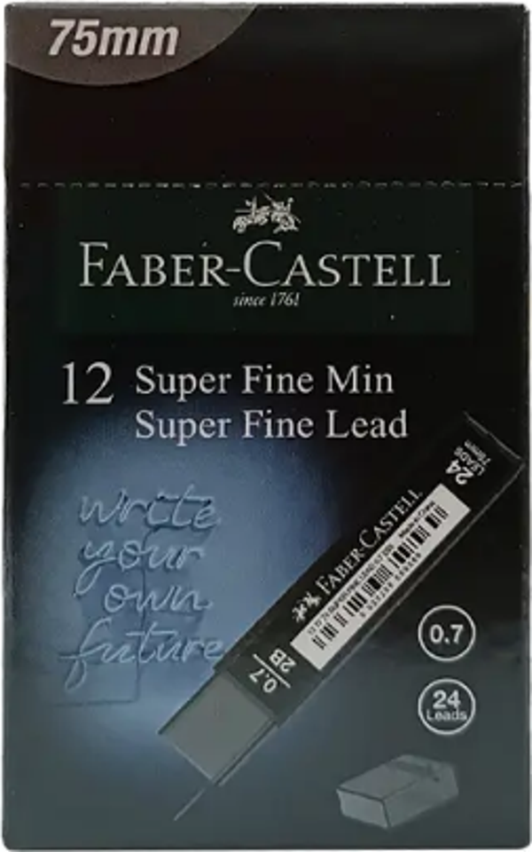 Faber-Castell Min Süper Fine T.Black 2B 0.7 Mm 75 Mm (12 Tüp) - Image 1