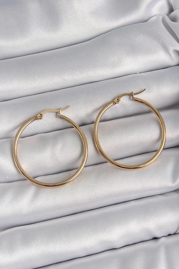 Gold Renk 33 mm Kadın Halka Model Kadın Küpe - EBJ250520W34060 - Image 1