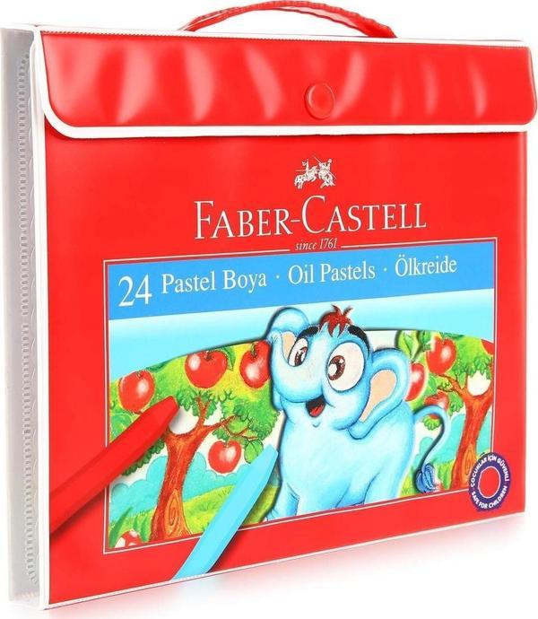 Faber-Castell Pastel Boya Plastik Çantalı 24 Renk - Image 1