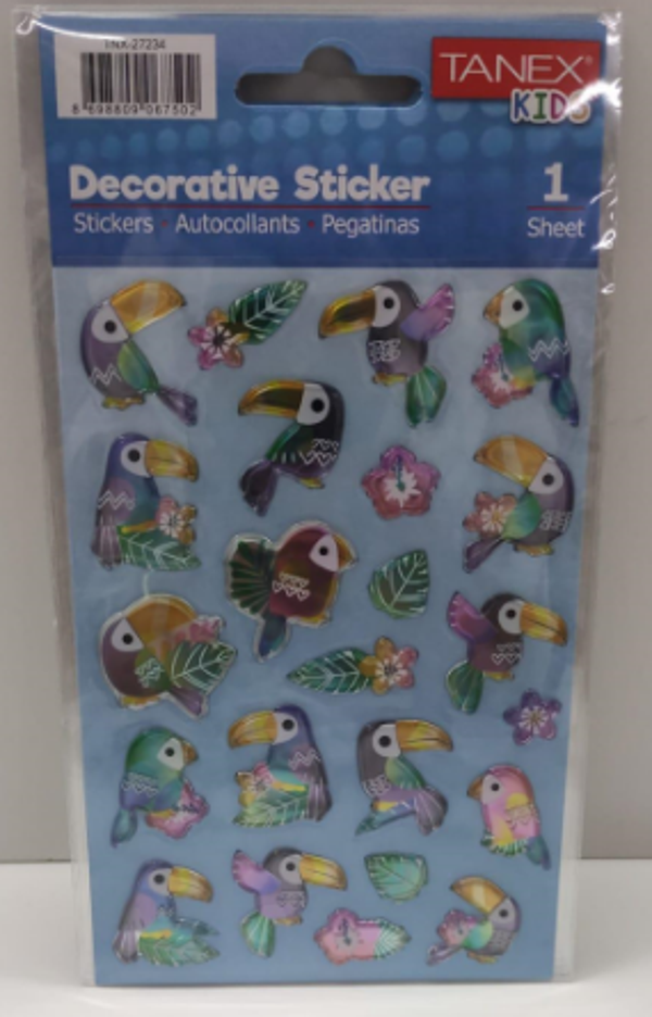 Tanex Puffy Toucan Kuş Serisi Stickers Tnx-27234 - Image 1