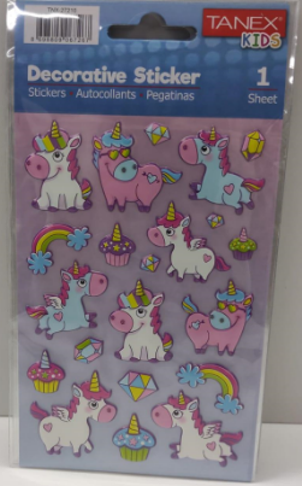 Tanex Puffy Unicorn Serisi Stickers Tnx-27210 - Image 1