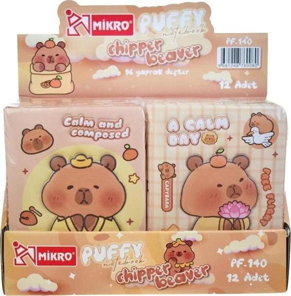 Mikro Not Defteri Puffy Cipper Beaver Pf-140 (Karışık Renk 1 Adet) - Image 1