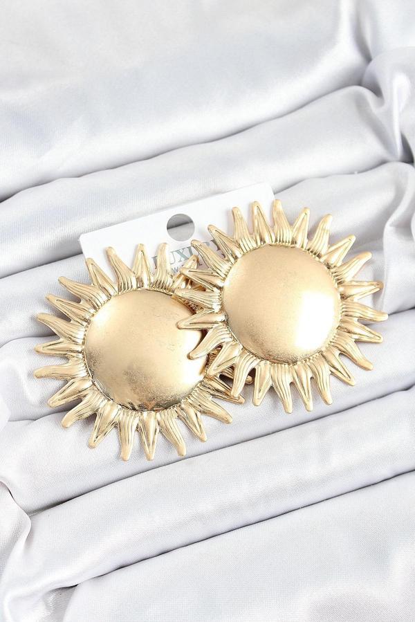 Pirinç Güneş Model Gold Renk Kadın Küpe - EBJ250620W35734 - Image 1