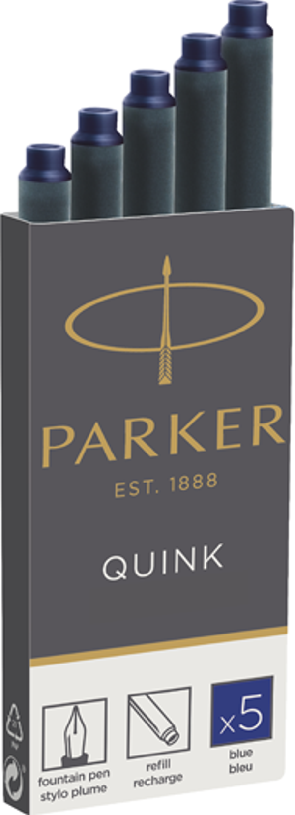 Parker Dolma Kalem Kartuşu Quink 5 Lİ Mavi - Image 1