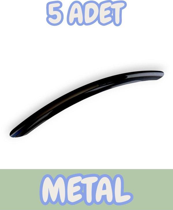 Eko Kumru Yay Alüminyum Metal Lüks Modern Mobilya Çekmece Mutfak Dolabı Kulpu Siyah (5 Adet) - Image 1