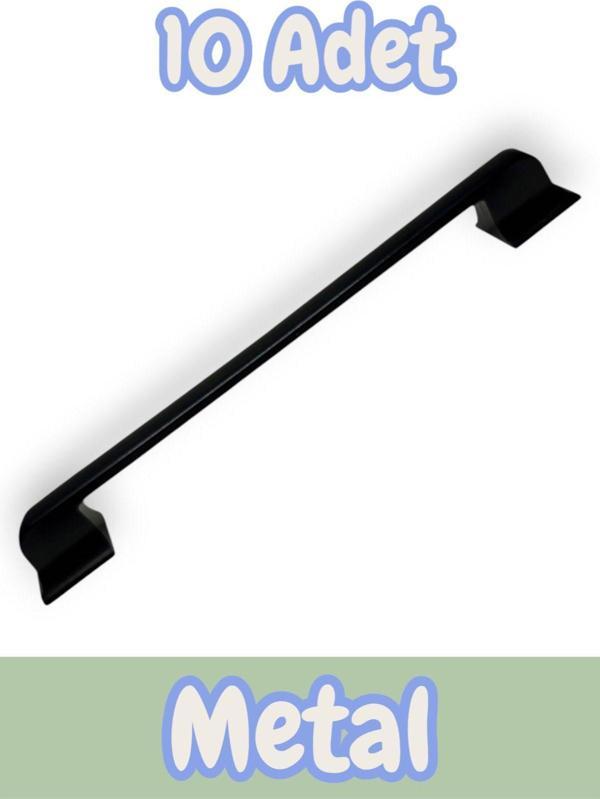 Beta Düz Metal Lüks Modern Mobilya Çekmece Mutfak Dolabı Kulpu Siyah 160mm-192mm (10 Adet) - Image 1