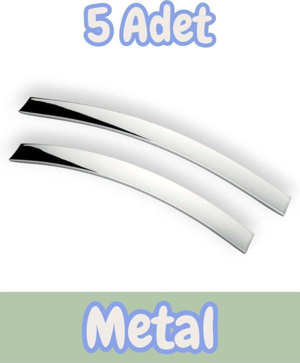 Eko Şahin Yay Alüminyum Metal Lüks Modern Mobilya Çekmece Mutfak Dolabı Kulpu Krom (5 Adet) - Image 1