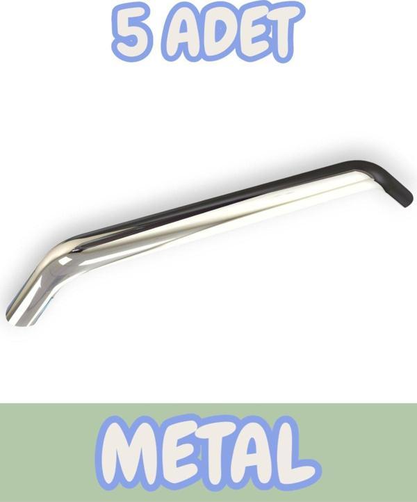 Eko Kumru Alüminyum Metal Lüks Modern Mobilya Çekmece Mutfak Dolabı Kulpu Krom (5 Adet) - Image 1