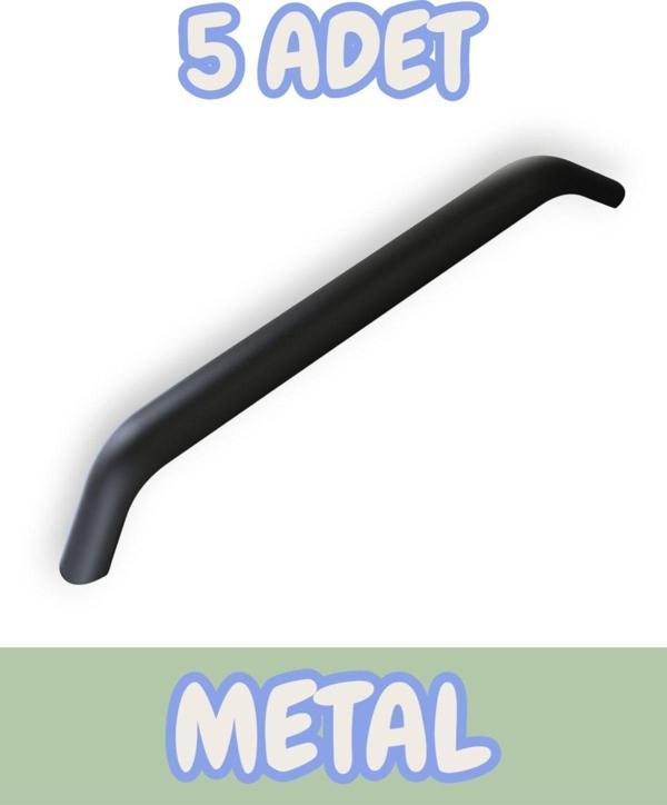 Eko Kumru Alüminyum Metal Lüks Modern Mobilya Çekmece Mutfak Dolabı Kulpu Siyah (5 Adet) - Image 1