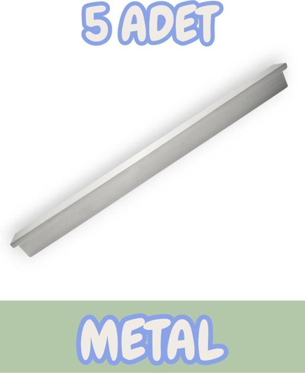 Fulya Alüminyum Metal Lüks Modern Mobilya Çekmece Mutfak Dolabı Kulpu Krom (5 Adet) - Image 1