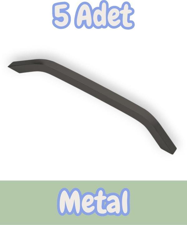 İdil Alüminyum Metal Lüks Modern Mobilya Çekmece Mutfak Dolabı Kulpu Siyah (5 Adet) - Image 1