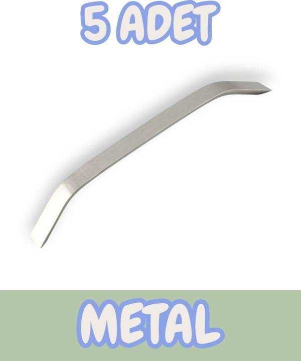 Şahin Alüminyum Metal Lüks Modern Mobilya Çekmece Mutfak Dolabı Kulpu İnox (5 Adet) - Image 1