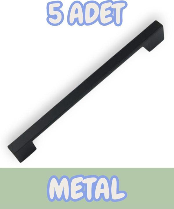 Köprü Alüminyum Metal Lüks Modern Mobilya Çekmece Mutfak Dolabı Kulpu Siyah (5 Adet) - Image 1