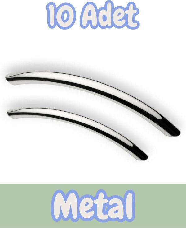 Eko Kumru Yay Alüminyum Metal Lüks Modern Mobilya Çekmece Mutfak Dolabı Kulpu Krom (10Adet) - Image 1
