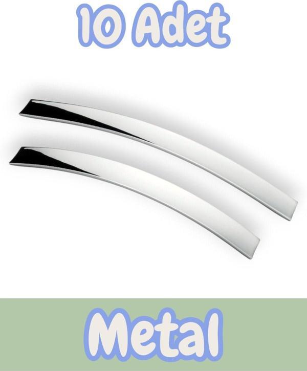 Şahin Yay Alüminyum Metal Lüks Modern Mobilya Çekmece Mutfak Dolabı Kulpu Krom (10 Adet) - Image 1