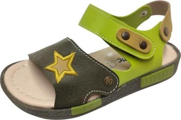 Şirinbebe 1703-20 Anatomik Yıldız Desen Cirtli Erkek Çocuk Sandalet Haki Yeşil 26-30 - Image 1