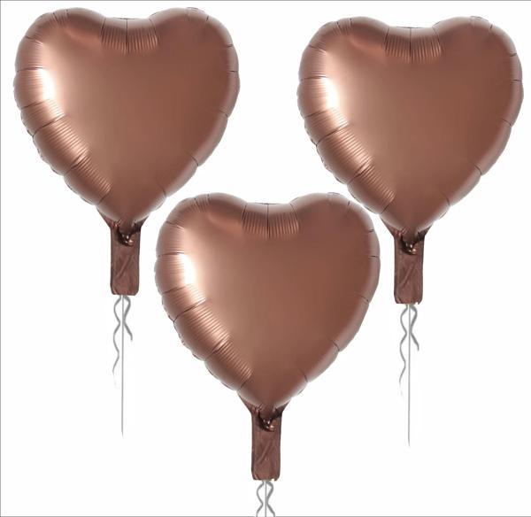 3 ADET KALP FOLYO BALON KARAMEL 18 INC - Image 1