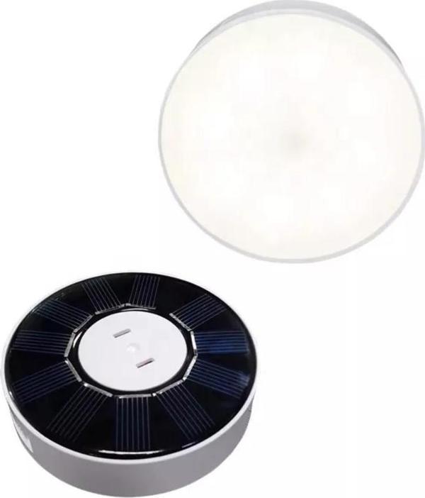 GÜNEŞ ENERJİLİ 8 LED BEYAZ IŞIK HAREKET SENSÖRLÜ ŞARJLI TYPE-C GİRİŞLİ LED LAMBA KORİDOR DOLAP İÇİ - Image 1