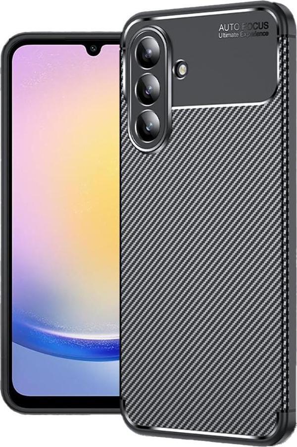 Samsung Galaxy A26 Uyumlu Kamera Korumalı Darbe Önleyici Carbon Brushed Silikon Kılıf - Image 1