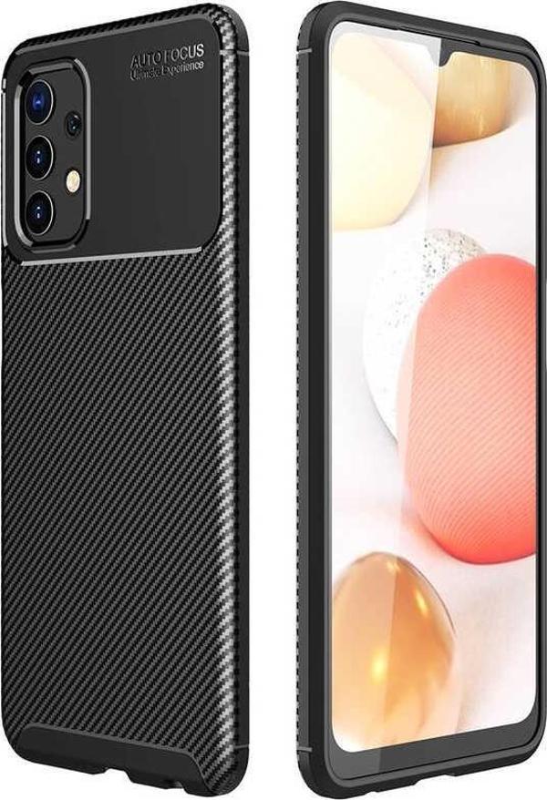 Samsung Galaxy A32 4G Uyumlu Kamera Korumalı Darbe Önleyici Carbon Brushed Silikon Kılıf - Image 1