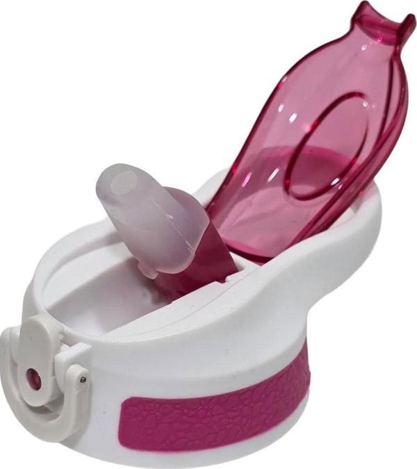 Otomatik Pipetli Su Matarası Yedek Kapağı 65mm Pembe-Beyaz - Image 1