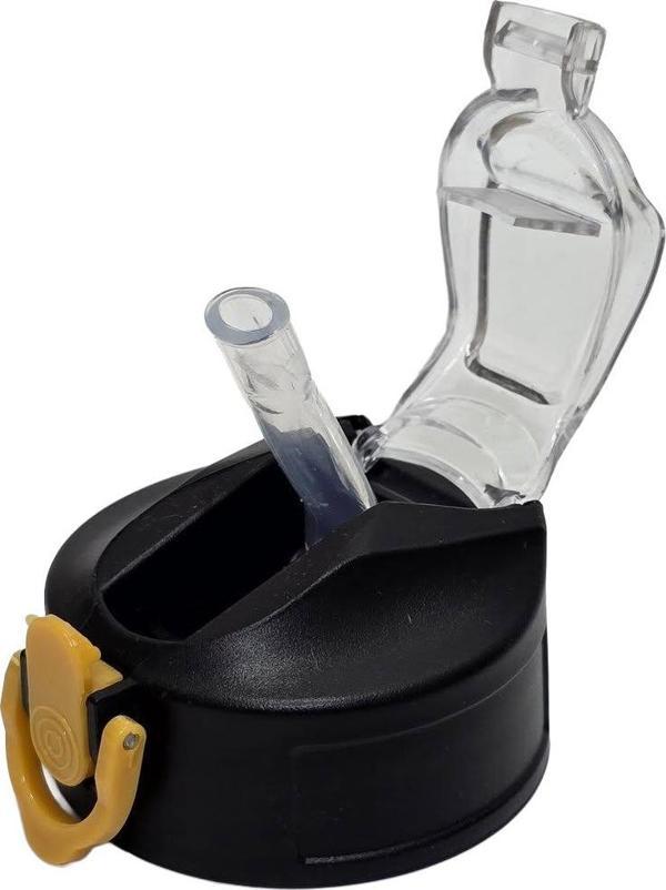 Otomatik Pipetli Su Matarası Yedek Kapağı 57mm Siyah-Sarı - Image 1