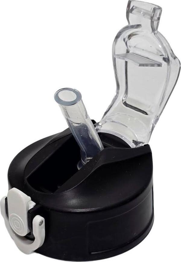 Otomatik Pipetli Su Matarası Yedek Kapağı 57mm Siyah-Beyaz - Image 1