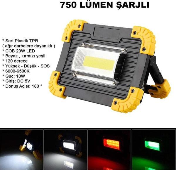 750 Lümen Powerbank Şarjlı Işıldak Watton Wt-330 - Image 1